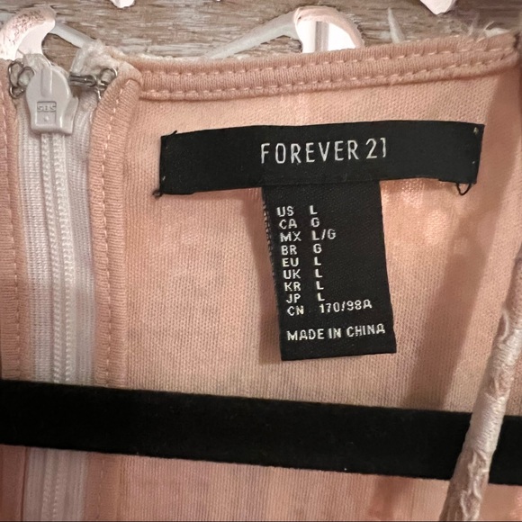 Nude and Lace Bodycon Dress - Picture 3 of 3